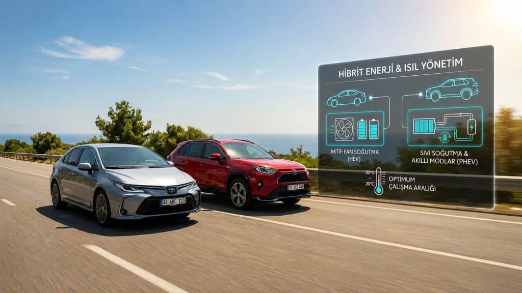 Yaz Aylarında Hibrit Araba Kullanımı 3 yolda ilerleyen toyota model araclar